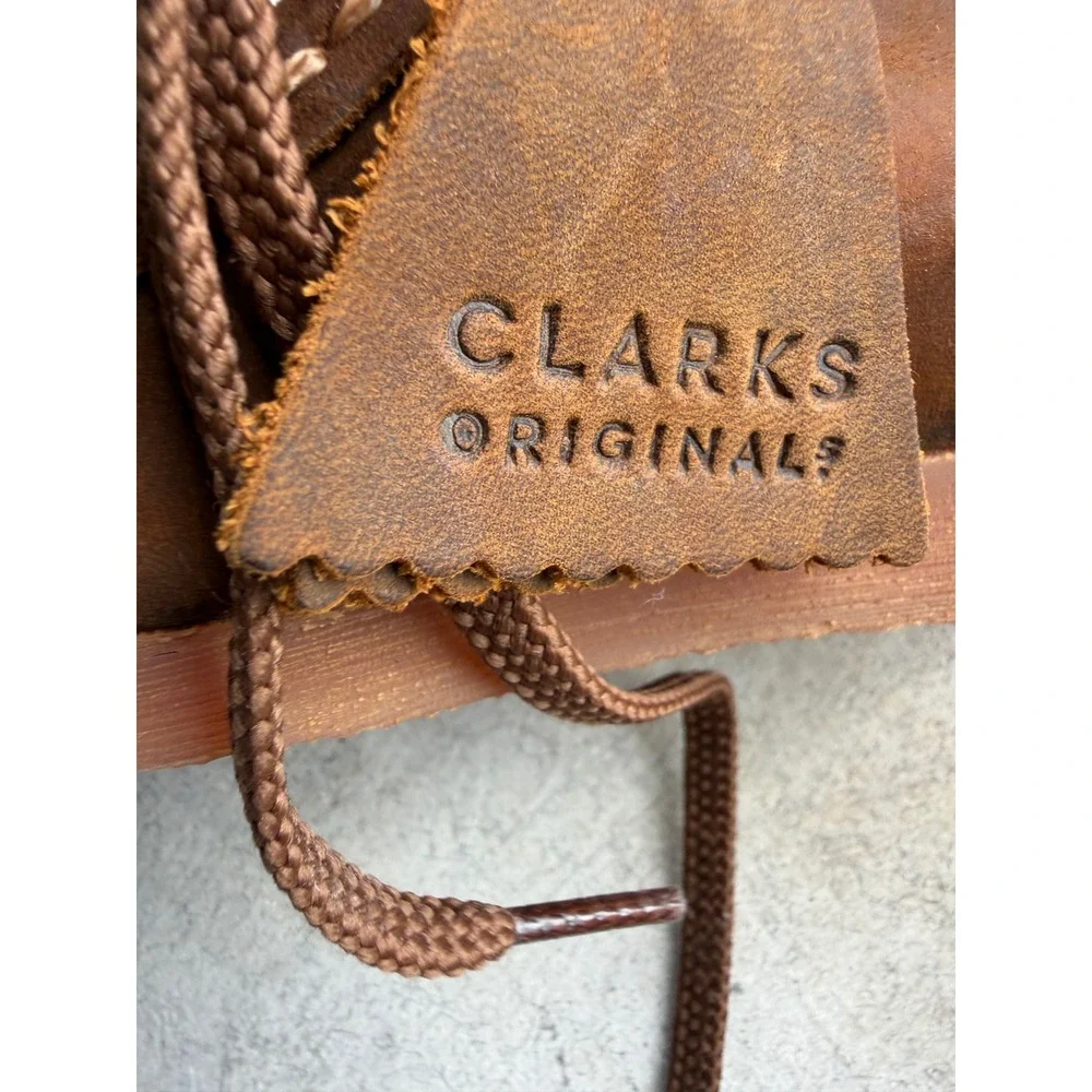 Clarks Originals Wallabee Kids 7.5C Brown Leather Unisex Moccasin Crepe Sole